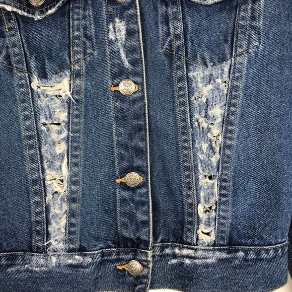 Furst of a Kind Vintage Distressed Trucker Style Denim Jacket - Size Small - Picture 4 of 14